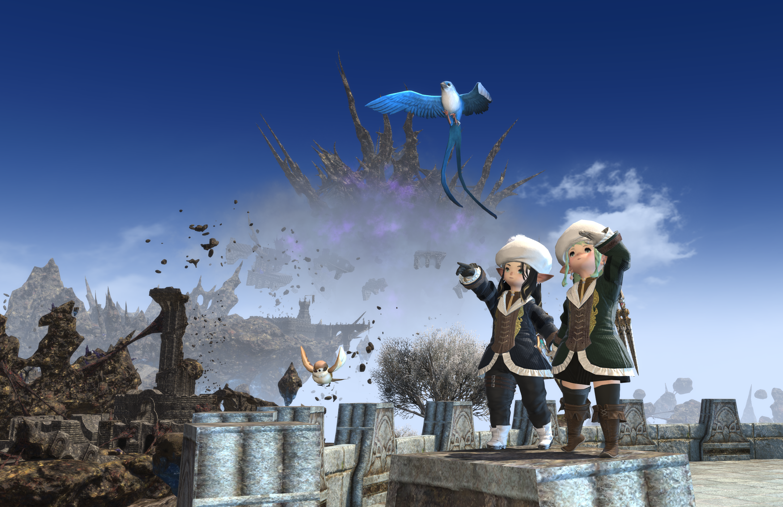 Alanta & Astrelle exploring the chruning mists.